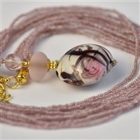 Necklace Artigianale Woman Collezione Prestige in Glass COLLANA PENDENTE ROSA - COLLANA PENDENTE ROSA